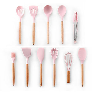 12PCS Silicone Kitchenware Cooking Utensils Set Heat Resistant Kitchen Non-Stick Cooking Utensils Baking Tools With Storage Box