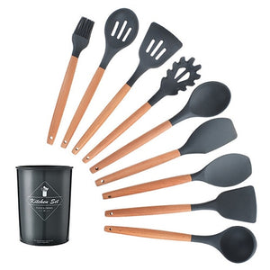 12PCS Silicone Kitchenware Cooking Utensils Set Heat Resistant Kitchen Non-Stick Cooking Utensils Baking Tools With Storage Box