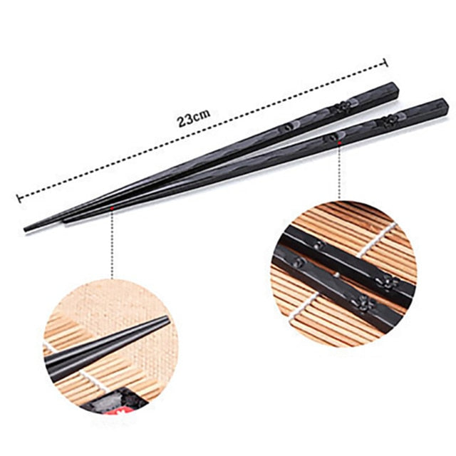 1Pair Reusable chopsticks Chinese chopsticks Alloy Non-Slip Sushi Food sticks Chop Sticks Gift