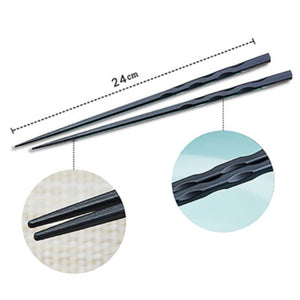 1Pair Reusable chopsticks Chinese chopsticks Alloy Non-Slip Sushi Food sticks Chop Sticks Gift