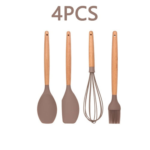 12PCS Silicone Kitchenware Cooking Utensils Set Heat Resistant Kitchen Non-Stick Cooking Utensils Baking Tools With Storage Box