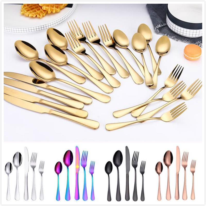 More choices 5pcs/set 4pcs/set stainless steel flatware set food grade silverware cutlery set utensils include knife fork spoon