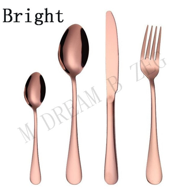 More choices 5pcs/set 4pcs/set stainless steel flatware set food grade silverware cutlery set utensils include knife fork spoon