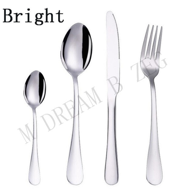 More choices 5pcs/set 4pcs/set stainless steel flatware set food grade silverware cutlery set utensils include knife fork spoon