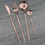 Rose Gold Flatware Set Kitchen Tableware Set Rainbow Cutlery Set 304 Stainless Steel Dinnerware Set Knife Fork Spoon Silverware