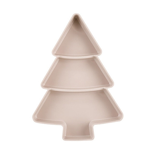 Creative Christmas Tree Box Candy Snacks Nuts Seeds Dry Fruits Plastic Plates Dishes Bowl Breakfast Tray Home Kitchen Candy Box