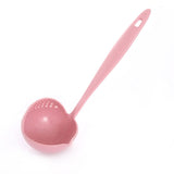 Hot Selling 2 in 1 Long Handle Soup Spoon Home Strainer Cooking Colander Kitchen Scoop Plastic Ladle Tableware