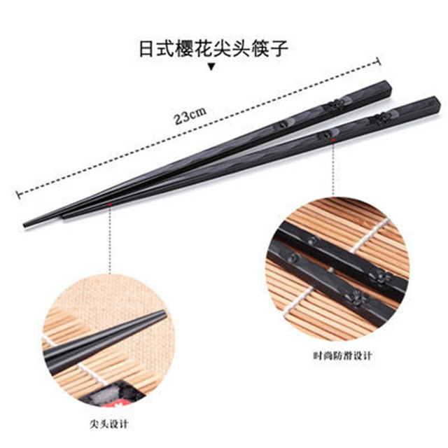 Japanese Chopsticks Alloy Non-Slip Sushi Food Sticks Chop Sticks Chinese Gift Japanese Reusable Chopsticks 1Pair