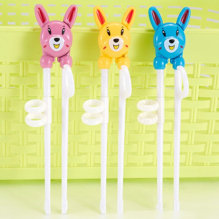 Kids Training Helper Cartoon Portable Children Tableware Learning Training Chopsticks Plastic Baby Enlightenment Chopsticks