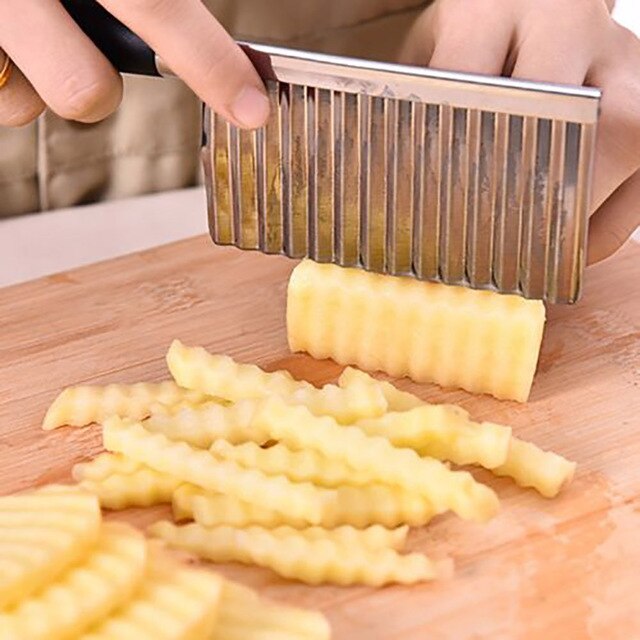 Potato Wavy Edged Tool Stainless Steel Kitchen Gadget Vegetable Fruit Cutting the goods for kitchen 1.33