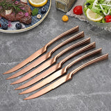 6Pcs/set Stainless Steel Black Rose Gold Silver Steak Knife Sharp Table Knives Set Restaurant Cutlery Flatware Dinnerware set