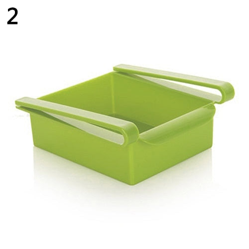 Solid Color ABS Kitchen Fridge Freezer Drawer Space Saver Organizer Storage Rack Holder Slide Refrigerator Drawer Drop Shipping