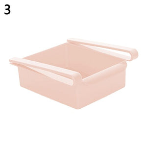 Solid Color ABS Kitchen Fridge Freezer Drawer Space Saver Organizer Storage Rack Holder Slide Refrigerator Drawer Drop Shipping