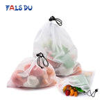 15pcs Reusable Vegetable Fruit Mesh Produce Bags Washable Eco Friendly Bags for Grocery Shopping Storage Toys Sundries