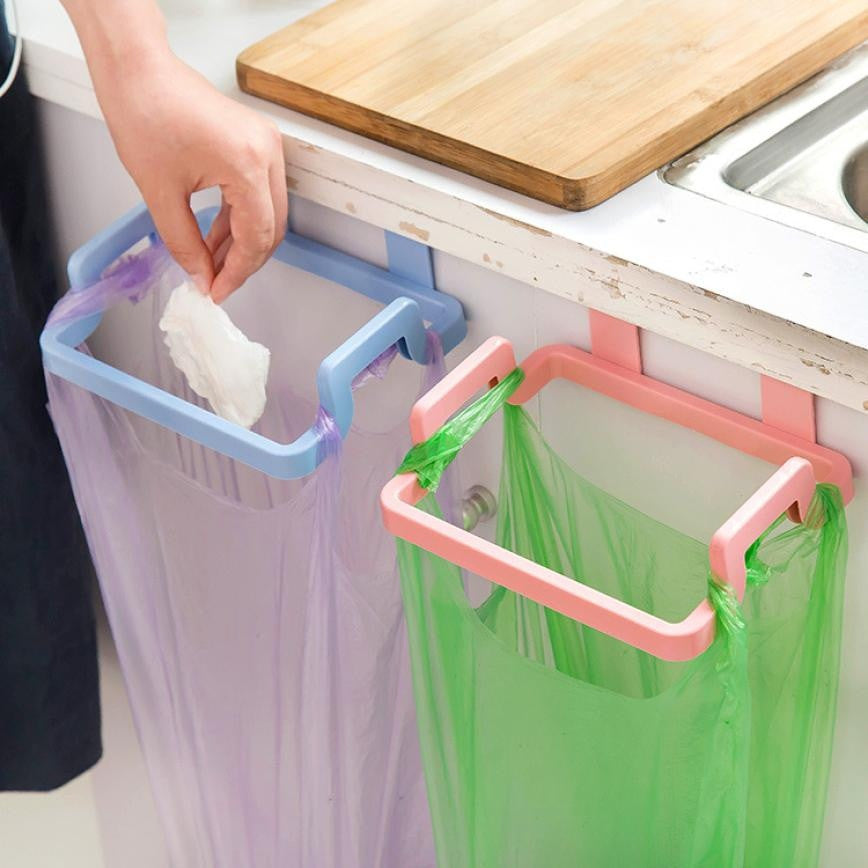 Portable Cupboard Door Back Hanging Trash Rack Storage Kitchen Garbage Rubbish Bag Can Holder Hanging Kitchen Cabinet Trash Rack